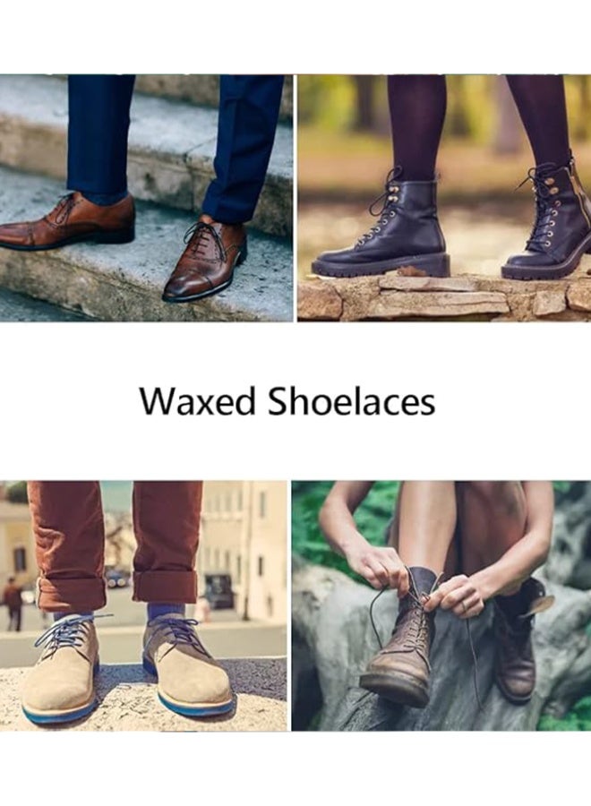 3-Pairs Waxed Round Shoe Laces for Men Women Leather Shoes Winter Martin Boots Black - Image 5