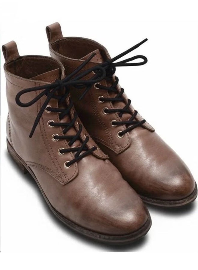 3-Pairs Waxed Round Shoe Laces for Men Women Leather Shoes Winter Martin Boots Black - Image 4