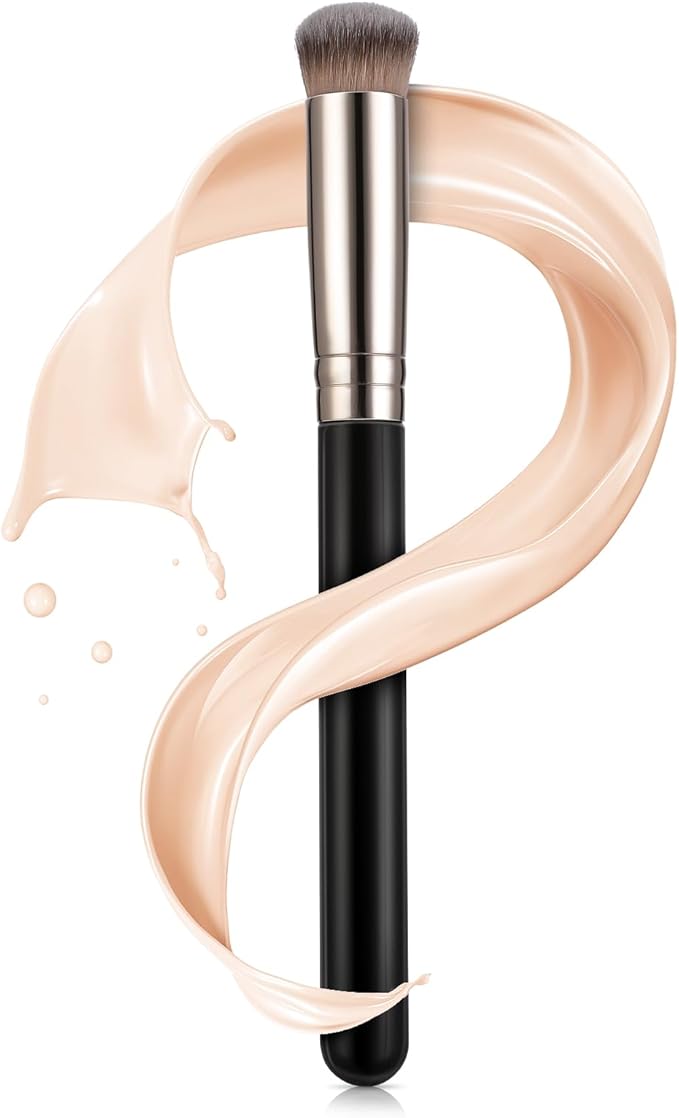 WLLHYF Concealer Brush Foundation Brush Eye Mini Angled Flat Top Kabuki Nose Contour Brush Liquid Blending Mineral Powder Makeup Tools Style A - Image 1