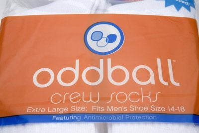 Oddball Men's Crew Socks XXL 6-Pack (White) - Image 2