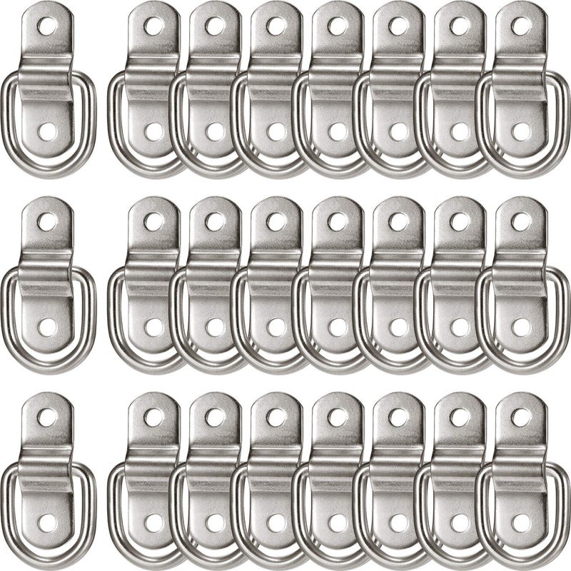 24 Pieces DRing Tie Down 14 Inch 700 Lbs DRing Bracket Mounting Plate for Ratchet Tie Down Straps Car Truck Bed CargoSilver