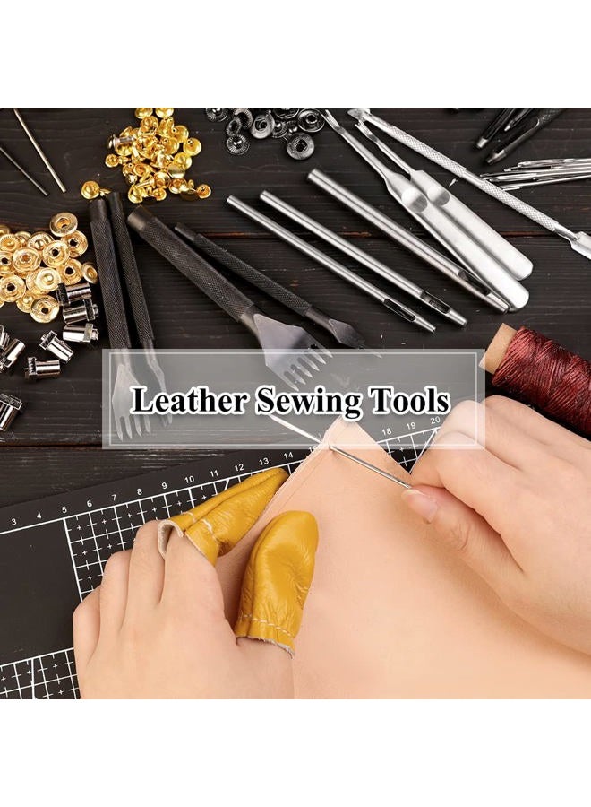 IMZAY 415 PCS Leather Working Kit, Leather Tool Kit, Leather Crafting Kit with Leather Working Tools Punching Sewing Stamping Sanding Tools for Leather Working Professional - Image 5