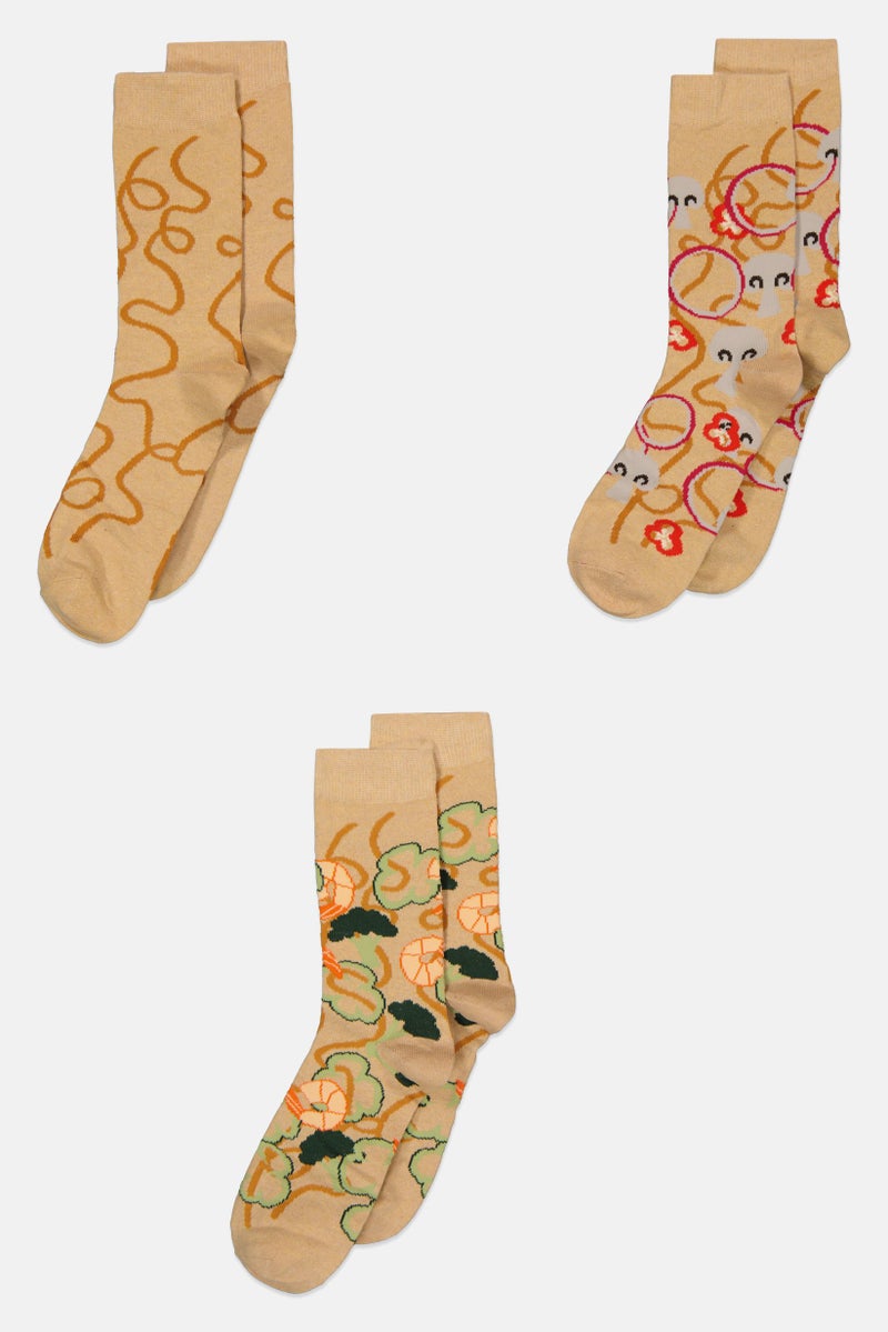 The Orrsum Sock Co Men 3 Pairs Pack Graphic Print Crew Socks, Multicolor - Image 3