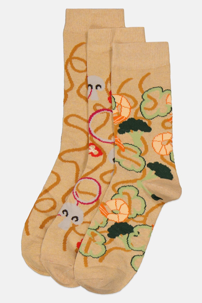 The Orrsum Sock Co Men 3 Pairs Pack Graphic Print Crew Socks, Multicolor - Image 1