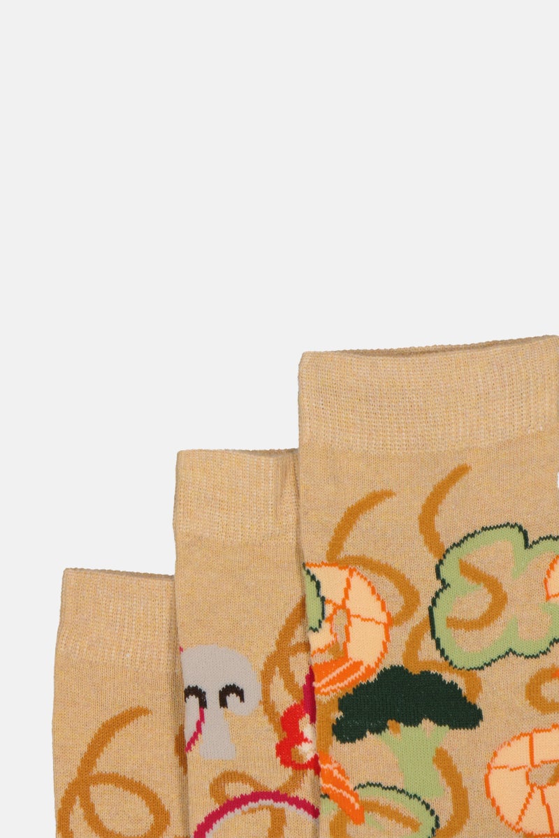 The Orrsum Sock Co Men 3 Pairs Pack Graphic Print Crew Socks, Multicolor - Image 2