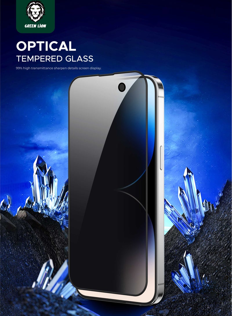 GREEN LION iPhone 15 Pro Max Screen Protector / 3D Silicone Plus High-Definition Edge Glass / Anti Scratch / Anti Fingerprint / 1.8M Impact Tested / Dust Repellent / Bubble Free / Grease Resistance - Black Edge/Clear - Image 3