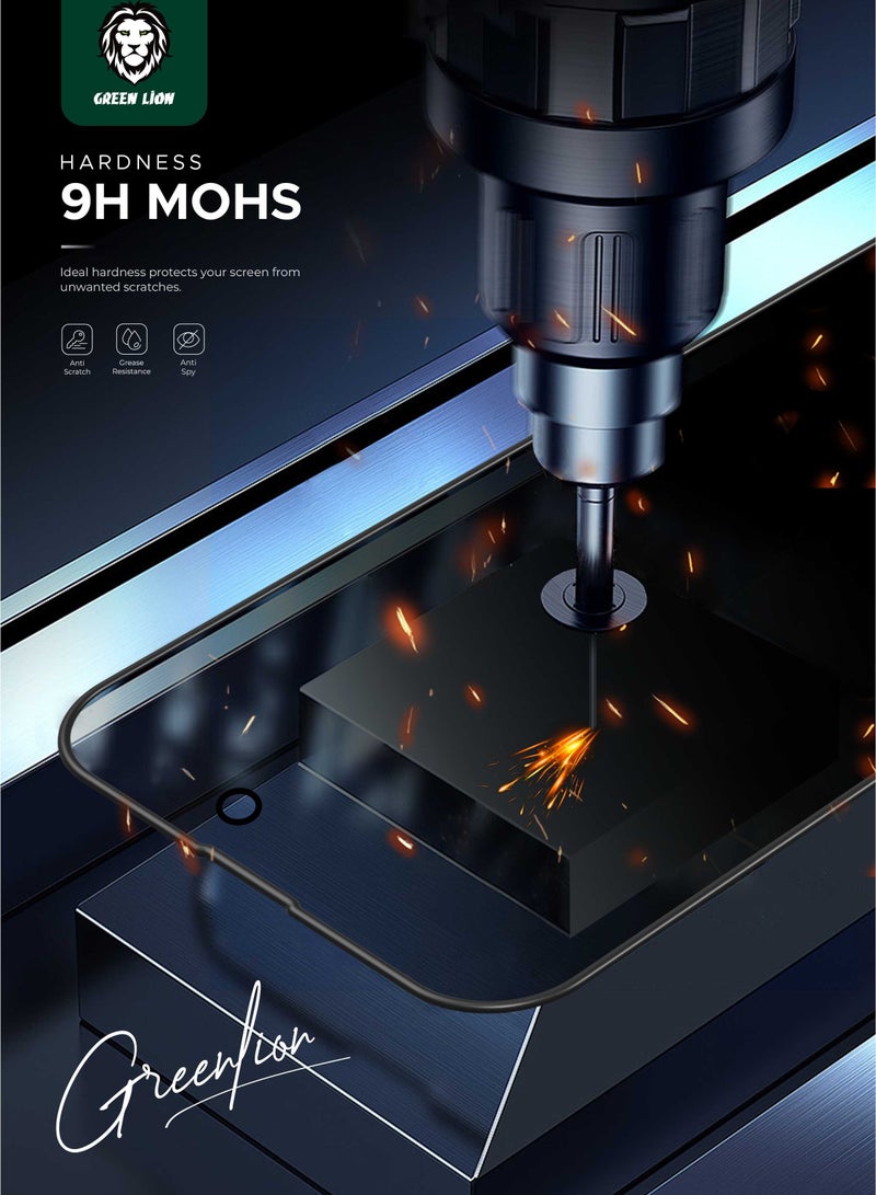 GREEN LION iPhone 15 Pro Max Screen Protector / 3D Silicone Plus High-Definition Edge Glass / Anti Scratch / Anti Fingerprint / 1.8M Impact Tested / Dust Repellent / Bubble Free / Grease Resistance - Black Edge/Clear - Image 4