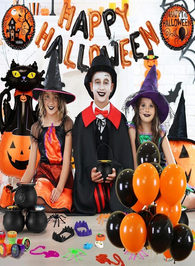 DECGOL 47pcs Happy Halloween Balloons Banner, Black Orange Latex Balloons Large Cat Pumpkin Foil Balloons for Halloween Party Decorations - Image 5
