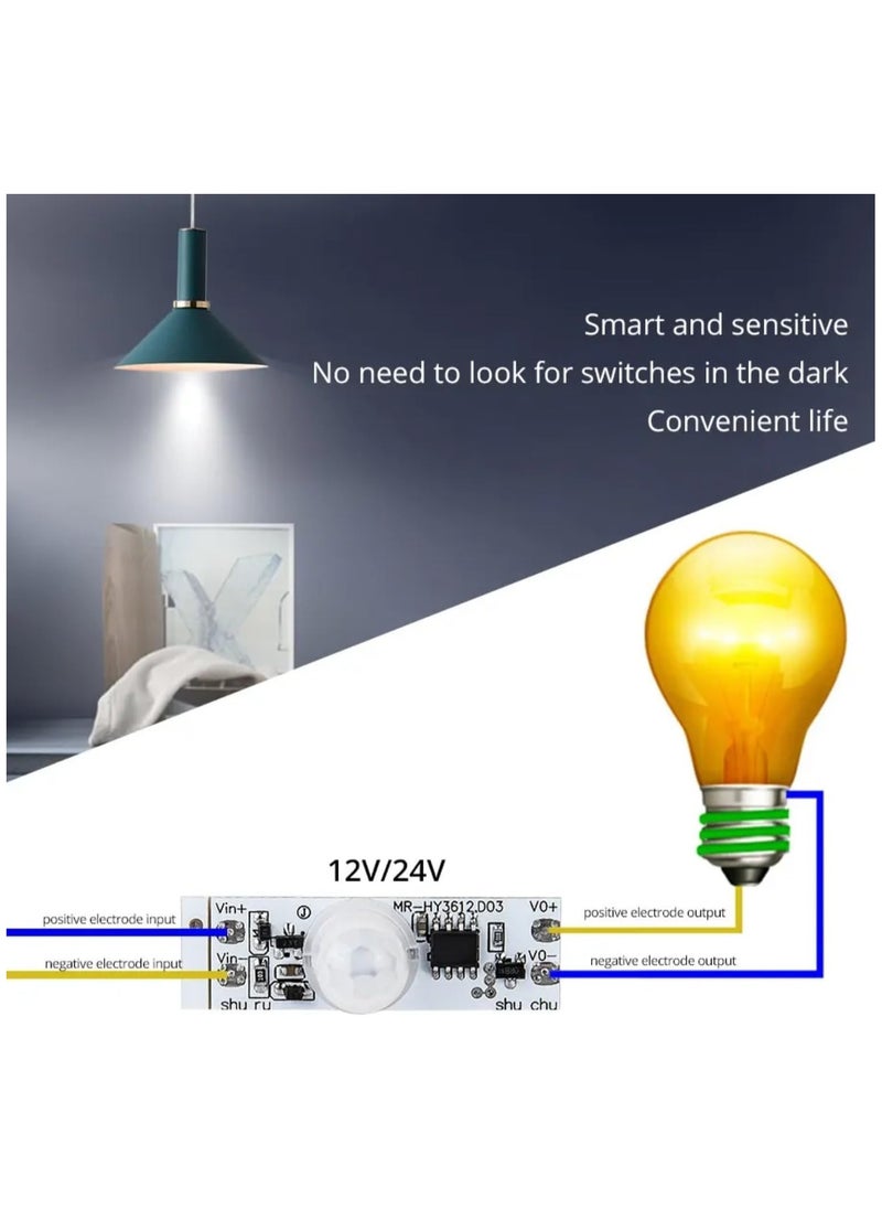 PIR Motion Sensor Switch Module DC 12V 24V Smart Home LED Light 3A IR Infrared Induction Body Sensor Detector Controller