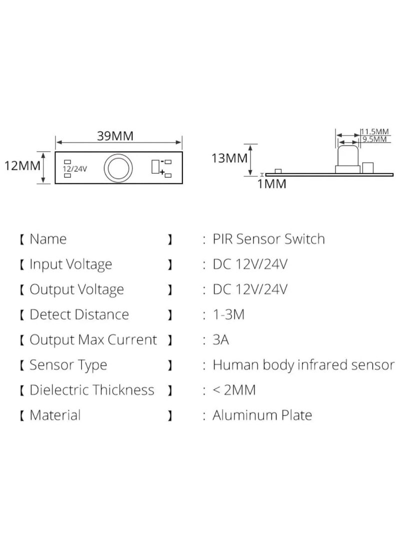 PIR Motion Sensor Switch Module DC 12V 24V Smart Home LED Light 3A IR Infrared Induction Body Sensor Detector Controller