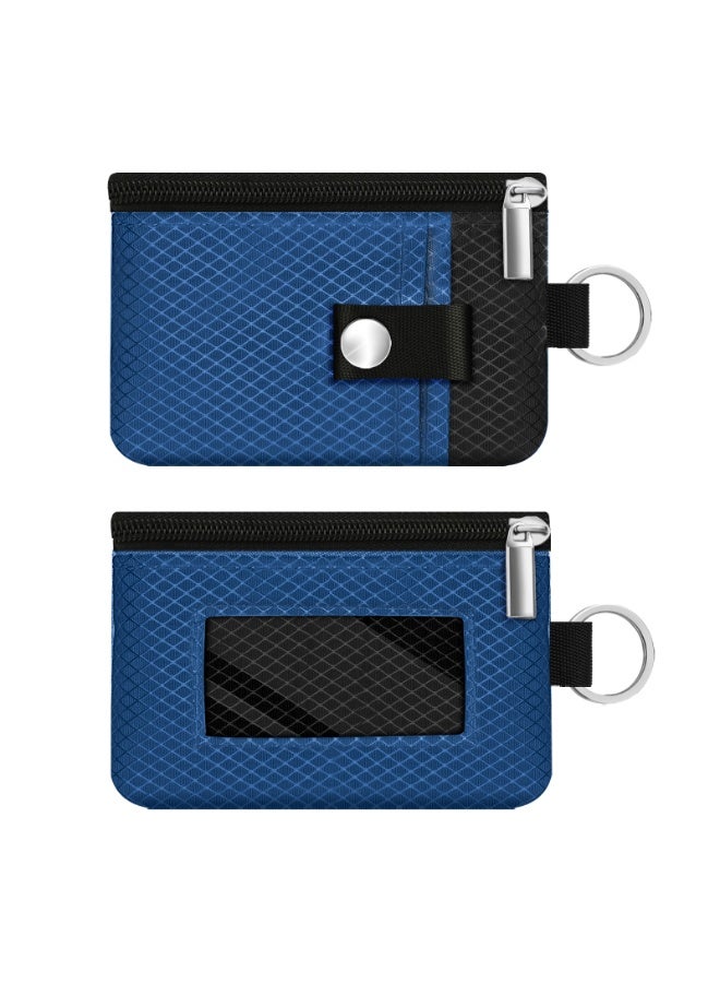 Minimalist RFID Blocking Small Wallet with ID Window,WaterResistant Zip Id Case Wallet with Lanyard Keychain for Cards,Cash,Travel,Women,Men - Image 3