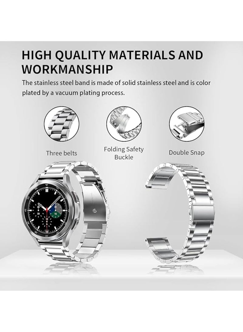 Beauenty Stainless Steel BandCompatible with Huawei Watch GT4 46mm Replacement Wristband Metal Watch Band for Huawei Gt4 Watch Strap 22mm (Silver) - Image 3