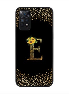 Stylizedd Rugged Black Edge Case for Redmi Note 11 4G / Redmi Note 11S, Slim fit Custom Monogram Initial Letter Mandala Floral Pattern Alphabet- E(Black)  - Image 1