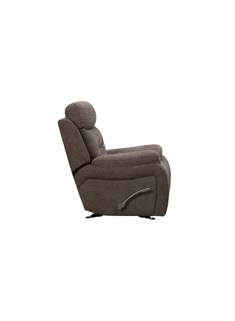 KING KOIL Noah Power Glider Recliner, Fabric Warm Brown - Image 4