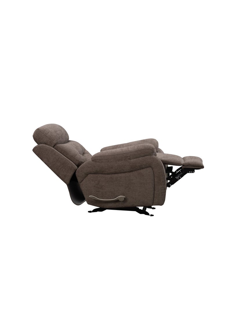 KING KOIL Noah Power Glider Recliner, Fabric Warm Brown - Image 5