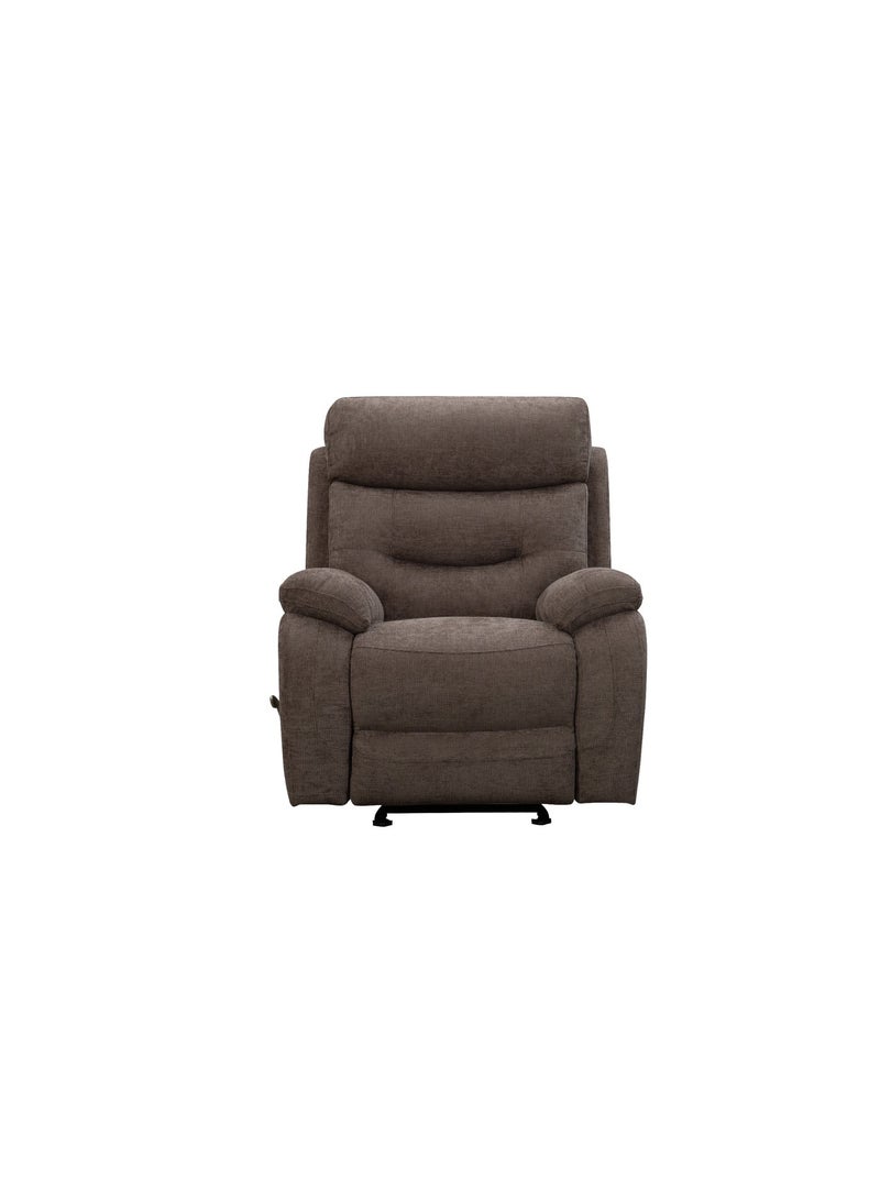 KING KOIL Noah Power Glider Recliner, Fabric Warm Brown - Image 2