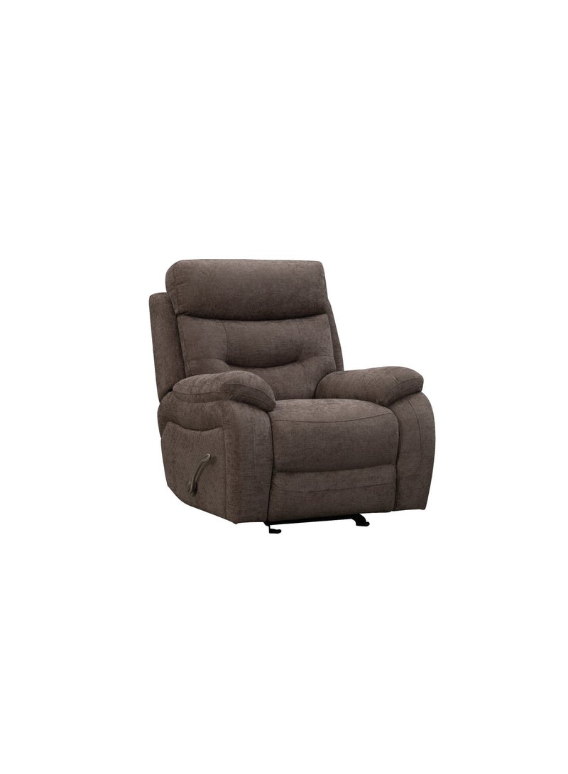 KING KOIL Noah Power Glider Recliner, Fabric Warm Brown - Image 3