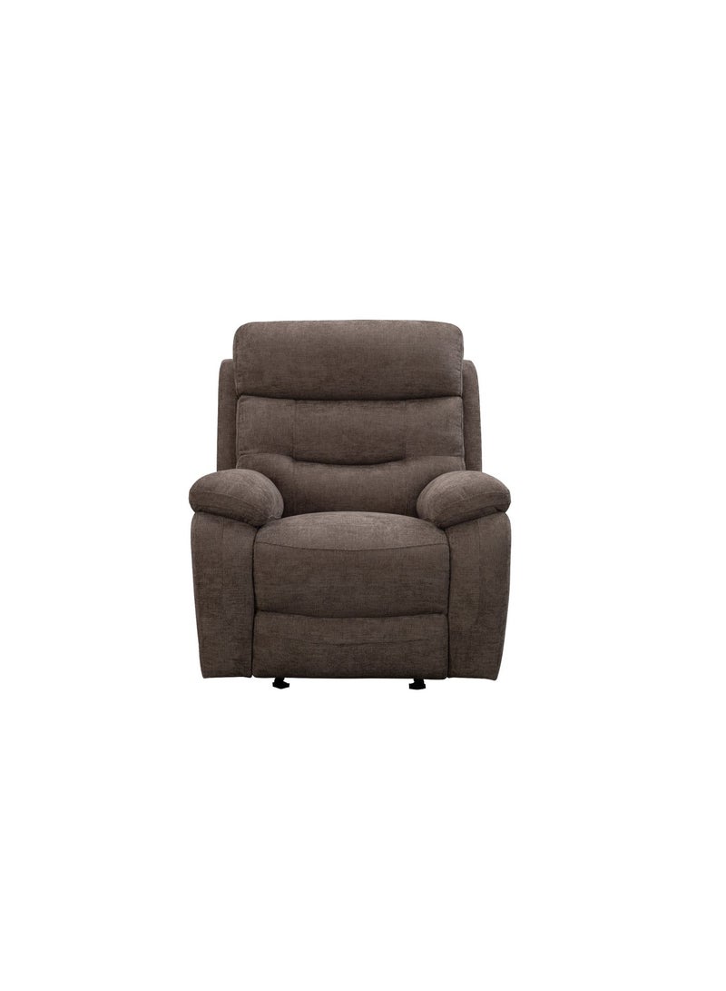 KING KOIL Noah Power Glider Recliner, Fabric Warm Brown - Image 2