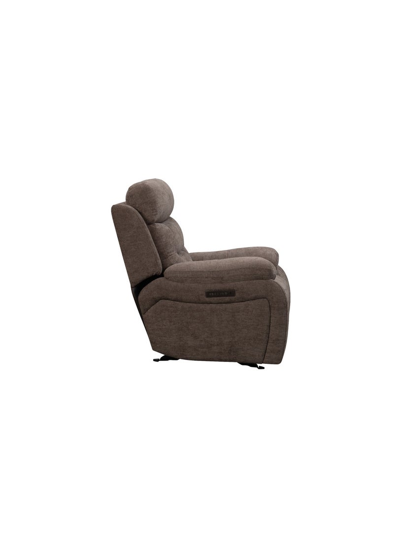 KING KOIL Noah Power Glider Recliner, Fabric Warm Brown - Image 4