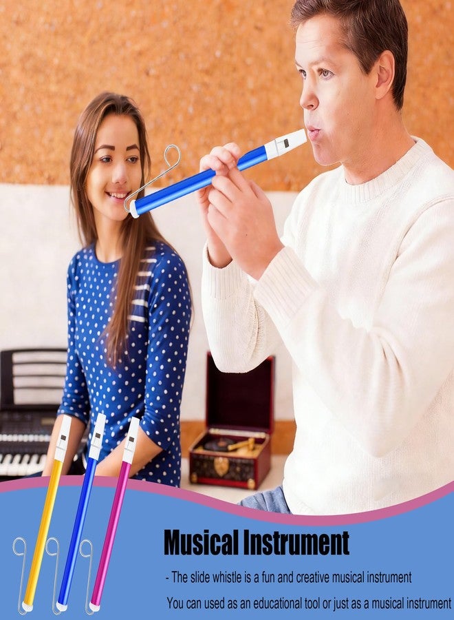 Ouffun 3PCS Sliding Whistle Musical Instruments Slide Whistle for Adults Sliding Whistles Party Favors for Games - Blue Yellow and Purple - Image 5