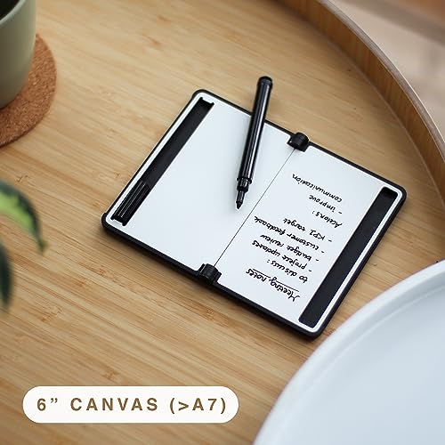 New Things Lab MEMO Whiteboard Wallet - An Innovative Mini Pocket Notebook & Aluminum RFID Blocking Wallet for Men & Women - Dry Erase Notepad w/ 6 Card Slots, Pen & Magnet Closure - Charcoal Black - Image 2