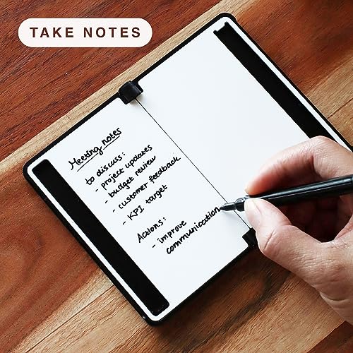 New Things Lab MEMO Whiteboard Wallet - An Innovative Mini Pocket Notebook & Aluminum RFID Blocking Wallet for Men & Women - Dry Erase Notepad w/ 6 Card Slots, Pen & Magnet Closure - Charcoal Black - Image 5