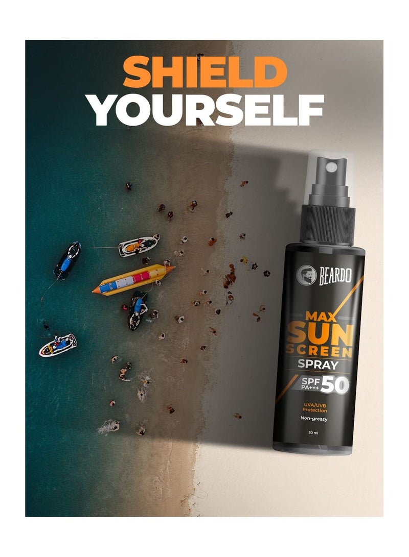 Beardo Max Sunscreen Spray SPF 50 For Oily Acne Prone Skin 50ml - Image 4