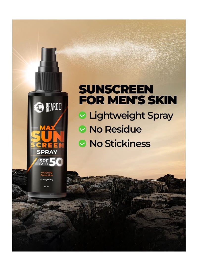 Beardo Max Sunscreen Spray SPF 50 For Oily Acne Prone Skin 50ml - Image 3