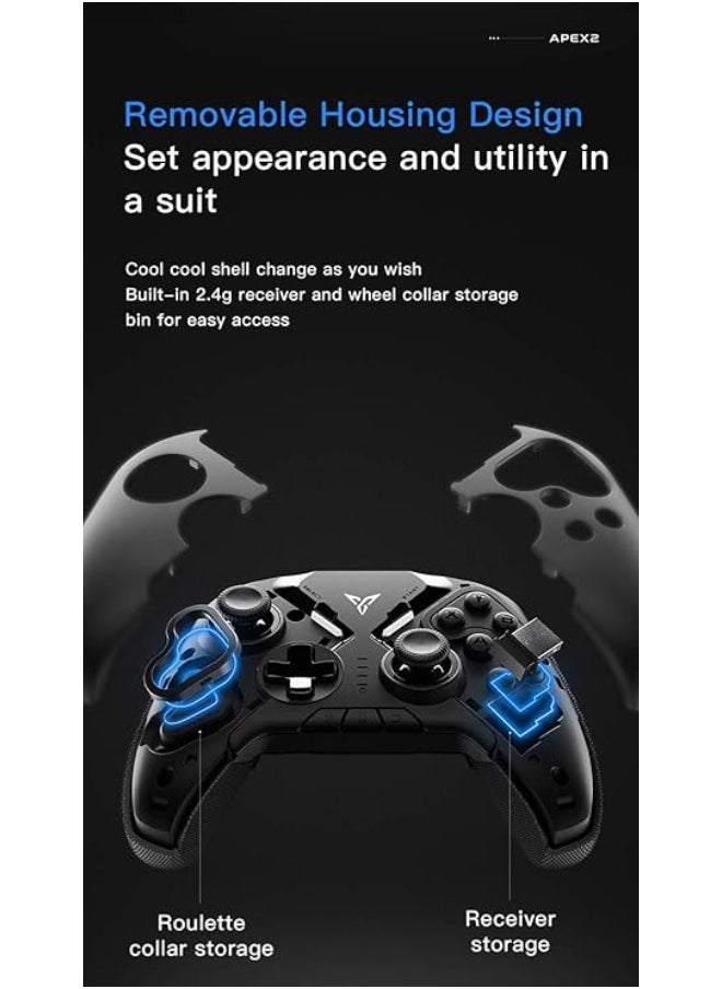 FlyDigi - Flydigi Apex 2 (Combo) - Wireless Gamepad with Phone Holder for Mobile Phones and PC, Automatic Gun Control for Games like CODM and DNF - Image 1