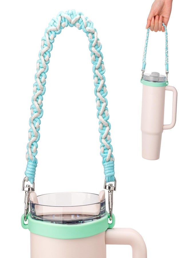 Bluwing Water Bottle Handle Compatible with Owala, Stanley Cup, Hydro Flask, Water Bottle Handle with Strap Fits Most 12-40oz Water Bottles(Teal) - Image 1