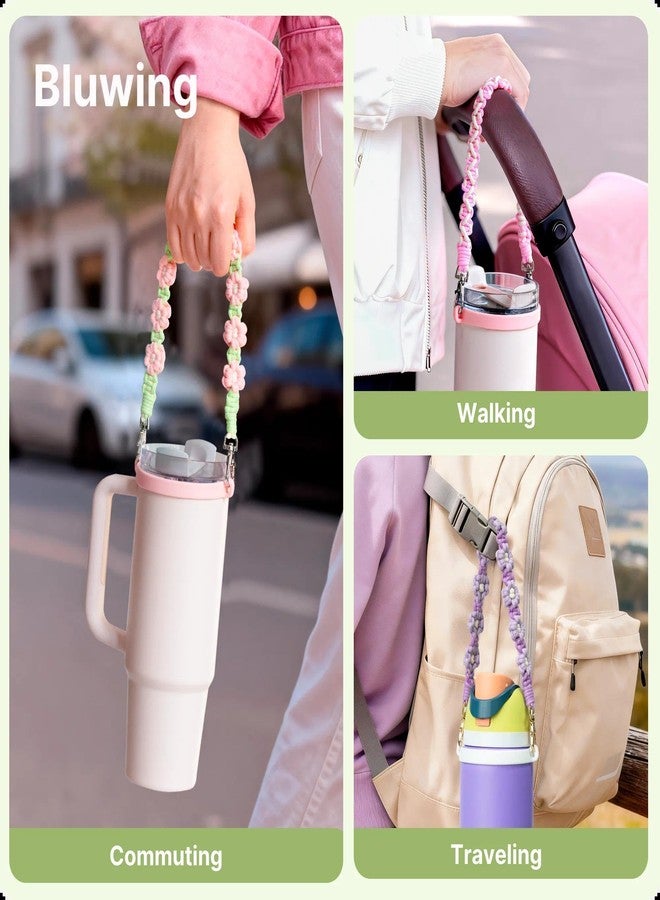 Bluwing Water Bottle Handle Compatible with Owala, Stanley Cup, Hydro Flask, Water Bottle Handle with Strap Fits Most 12-40oz Water Bottles(Teal) - Image 2