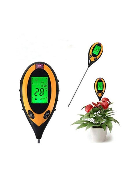 4 in 1 Digital Garden Soil Tester Moisture thermometer Sunlight Ph Meter Temperature Tester C/F with Backlight