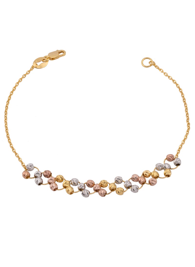 AAZ Jewellery L.L.C - Tri-Colour Beads 22K Gold Bracelet - Image 1