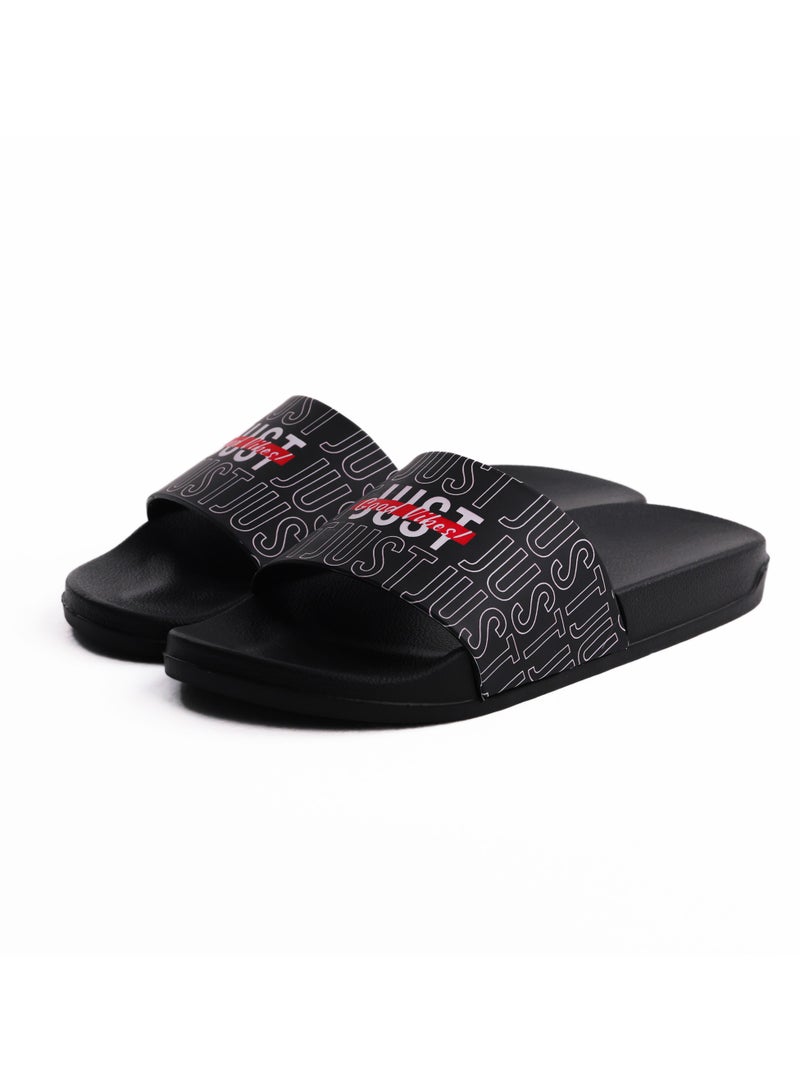 Onda Onda Just Comfortable, Light Weight & Stylish Slide Slipper for Men - Black  - Image 1