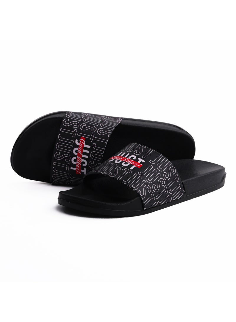 Onda Onda Just Comfortable, Light Weight & Stylish Slide Slipper for Men - Black  - Image 2