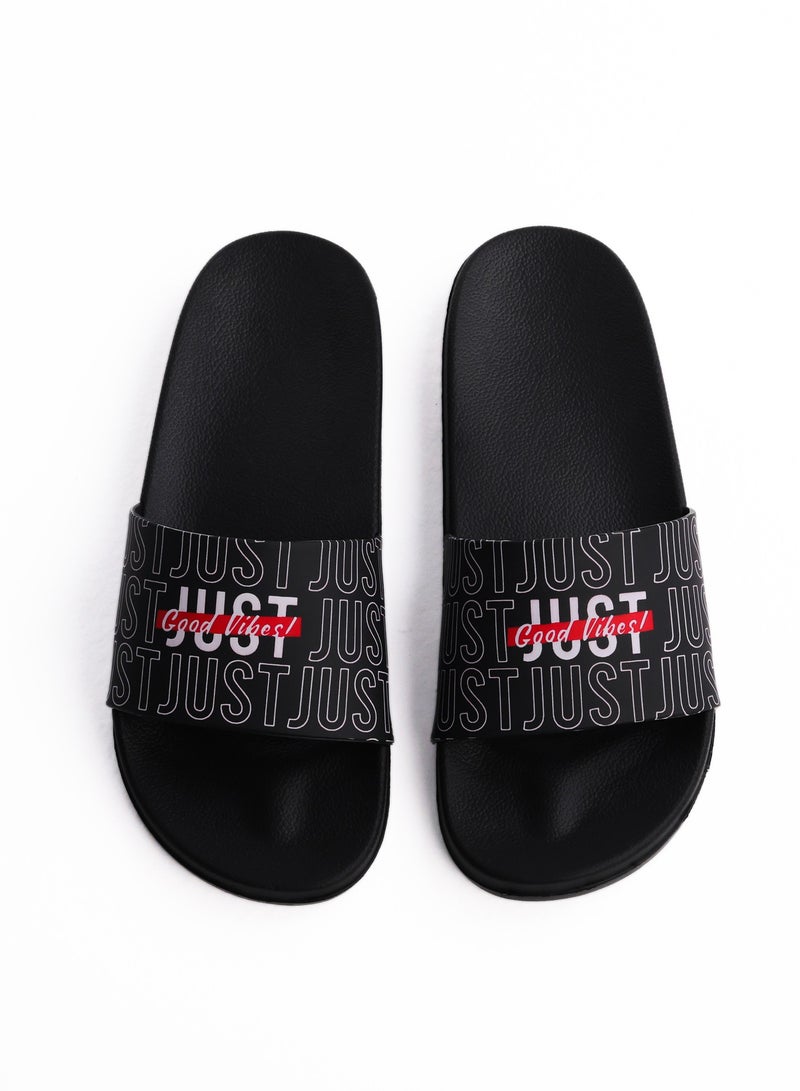 Onda Onda Just Comfortable, Light Weight & Stylish Slide Slipper for Men - Black  - Image 4
