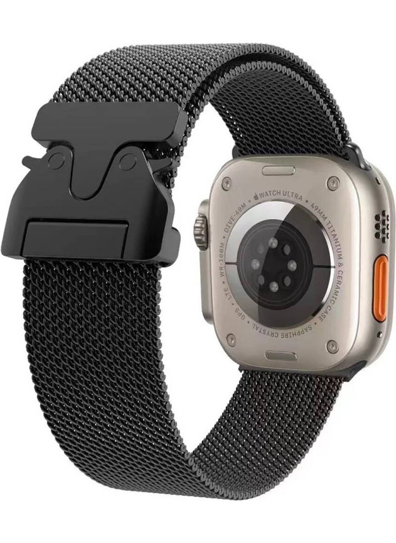 NSM Tech - Watch Ultra 49MM Krd-25 Metal Mesh Strap-Black - Image 1