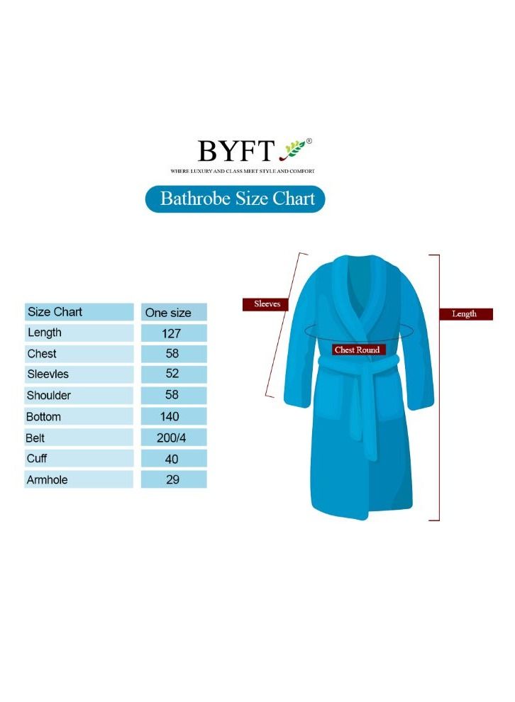 BYFT رداء حمام فاخر للجنسين من دافوديل (بيج)، مصنوع من قطن تيري بنسبة 100%، عالي الامتصاص وسريع الجفاف، رداء حمام عالي الجودة مناسب للفنادق والمنتجعات الصحية للرجال والنساء - 400 جرام لكل متر مربع  - Image 5