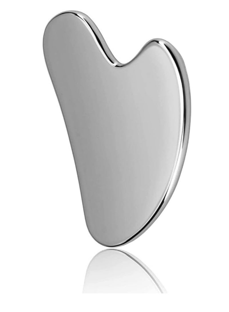 Metal Gua Sha Tool for Face and Body - Made of Stainless Steel Facial Massage, Skin Tightening, and Puffiness Reduction for Natural Skin Care - Image 1