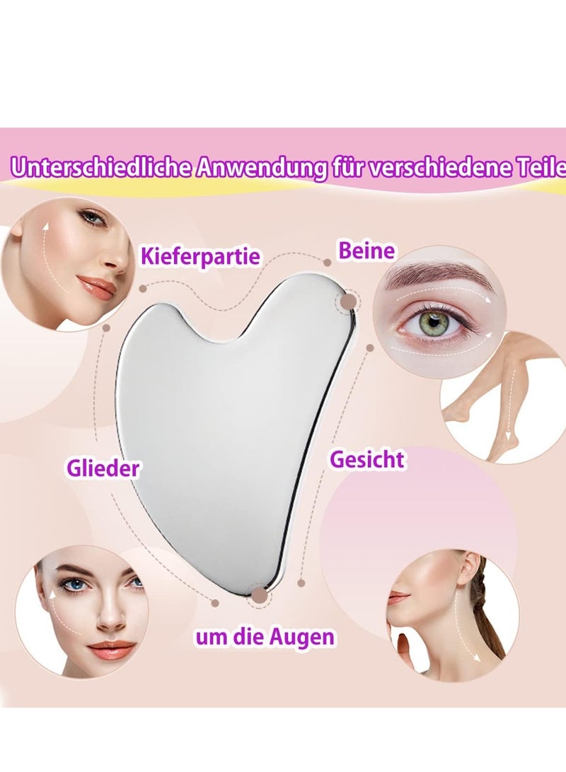 Metal Gua Sha Tool for Face and Body - Made of Stainless Steel Facial Massage, Skin Tightening, and Puffiness Reduction for Natural Skin Care - Image 4