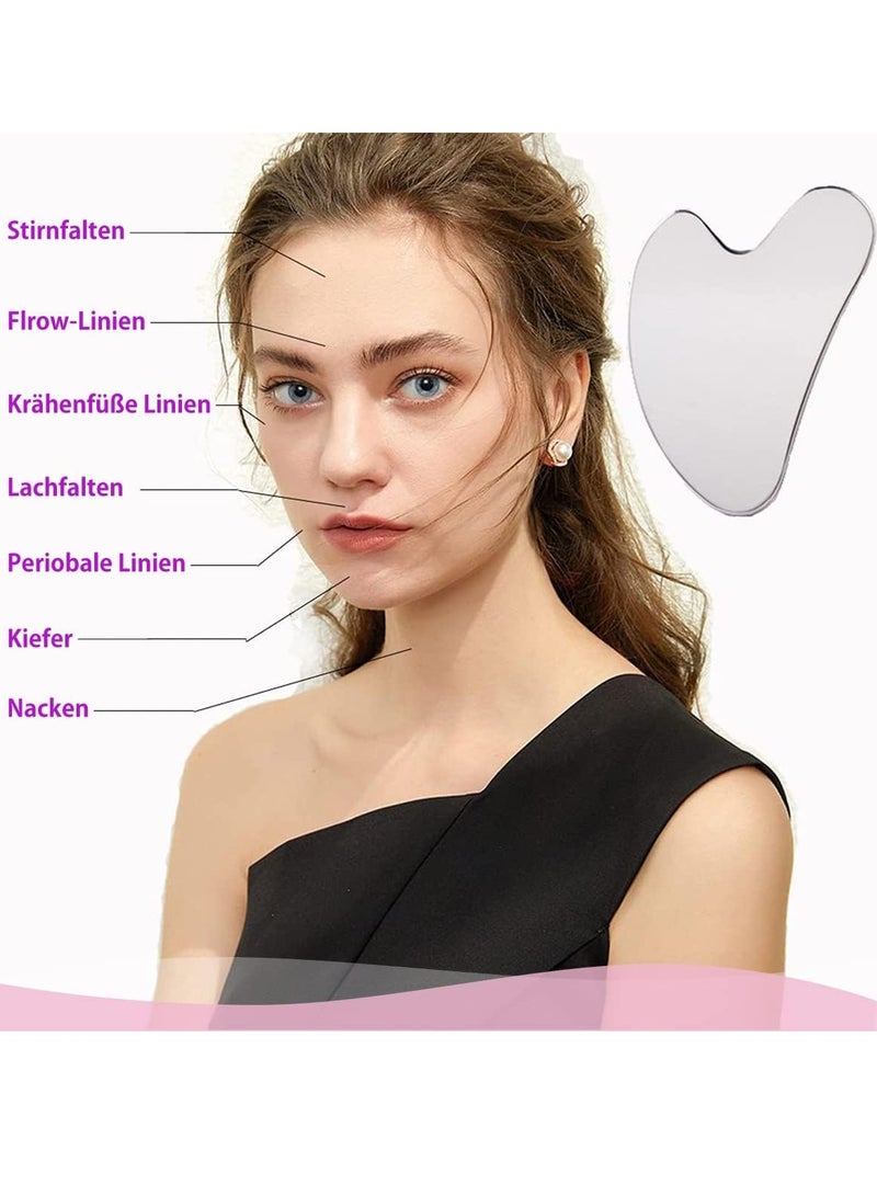 Metal Gua Sha Tool for Face and Body - Made of Stainless Steel Facial Massage, Skin Tightening, and Puffiness Reduction for Natural Skin Care - Image 2
