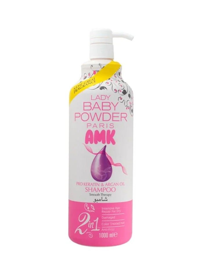 AMK Shampoo 2 in 1 Pro Keratin & Argan Oil - 1000 ml - Image 1