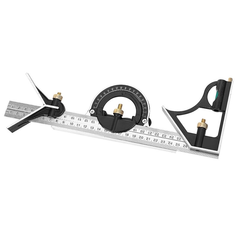 FTVOGUE Stainless Steel T Square Ruler, Adjustable Sliding Combination Protractor Level Measuring Tool for Woodworking and DIY Projects - Image 3