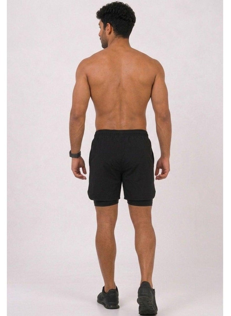 موفليتكس شورت تدريب 2in1 رجالي أسود - Image 2