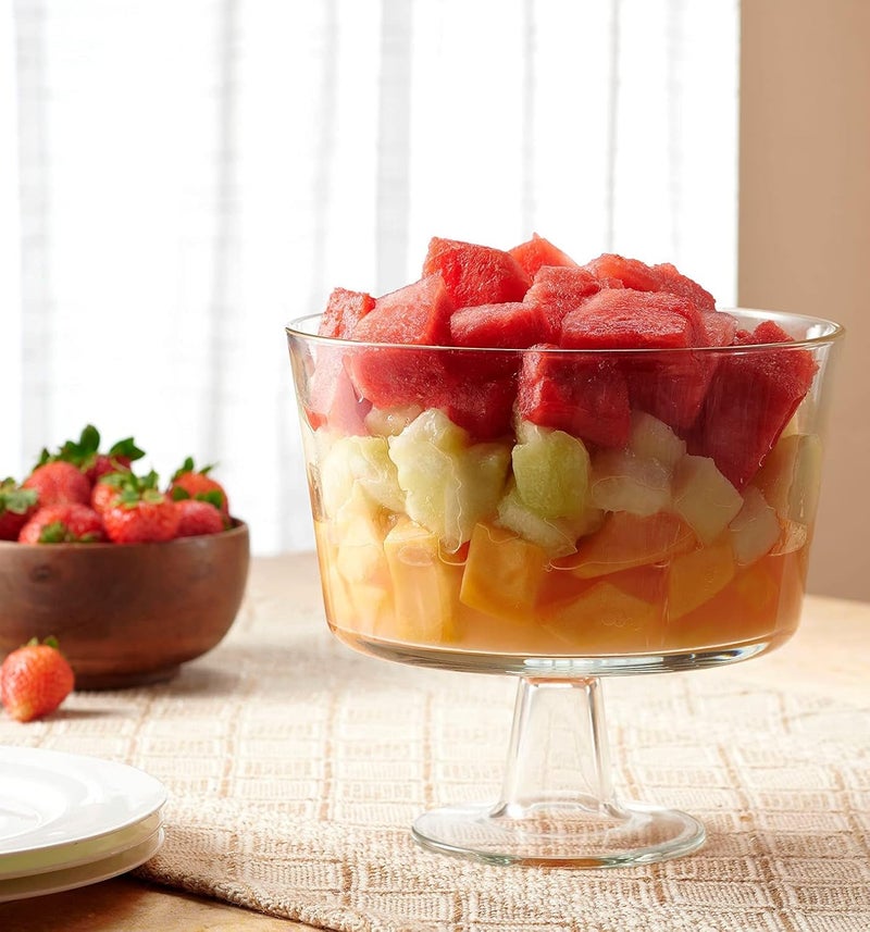 Godinger وعاء تريفل، وعاء فواكه، وعاء تريفل زجاجي كريستالي ذو قاعدة مصنوع في إيطاليا، حامل كعكة عرض الحلوى - مصنوع في إيطاليا - Image 5