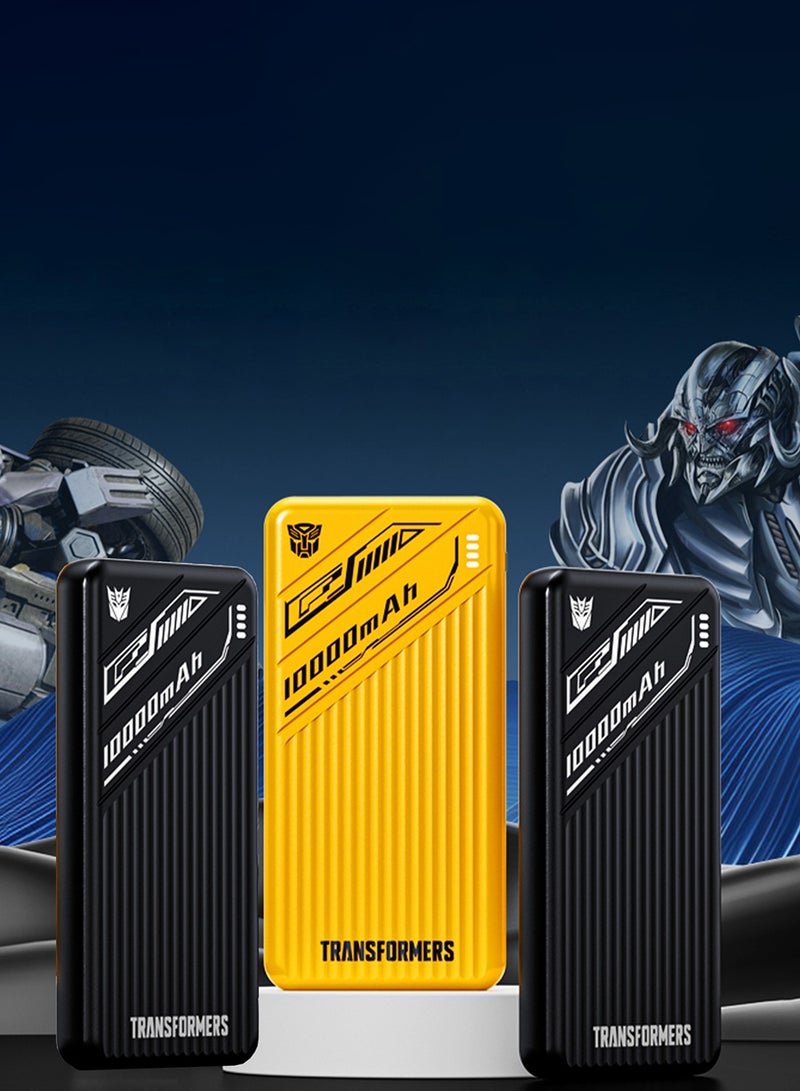 TRANSFORMERS TF-D28 10000mAh Power Bank with Dual USB-A, Type-C & Lightning Outputs – Fast Charging, High-Efficiency, and Multiple Ports for All Devices - Yellow - Image 4
