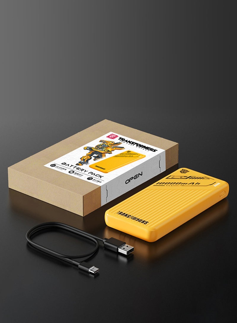 TRANSFORMERS TF-D28 10000mAh Power Bank with Dual USB-A, Type-C & Lightning Outputs – Fast Charging, High-Efficiency, and Multiple Ports for All Devices - Yellow - Image 5