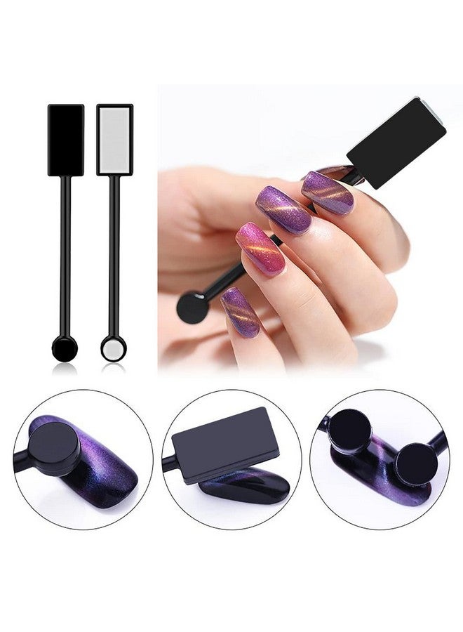 SILPECWEE 15Pcs Nail Magnet Set Cat Eye Gel Nail Polish Magnet Wand Magnetic Nail Polish Cat Eye Magnet For Nails Cat Eye Magnets Sticks Nail Design Tools Nail Art Accessories - Image 2