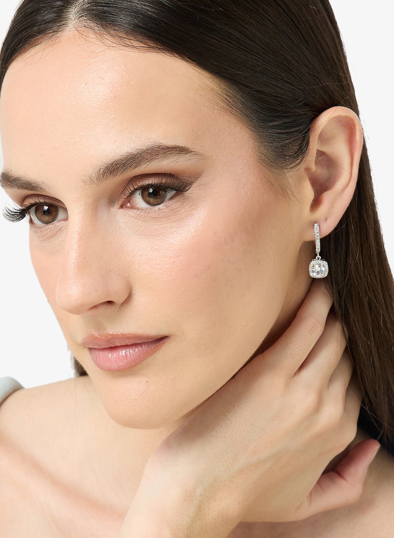 ايلا أقراط فضية صغيرة متدلية مرصعة بالكريستال - Image 3