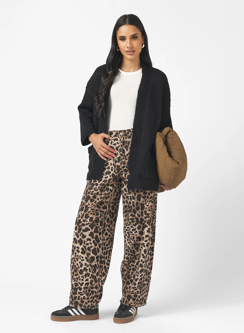 Ginger Knitted Longline Cardigan with Pockets